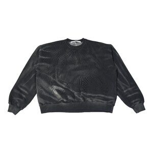 Alexander Wang Logo Embossed Ribbed Pullover Sweater Black